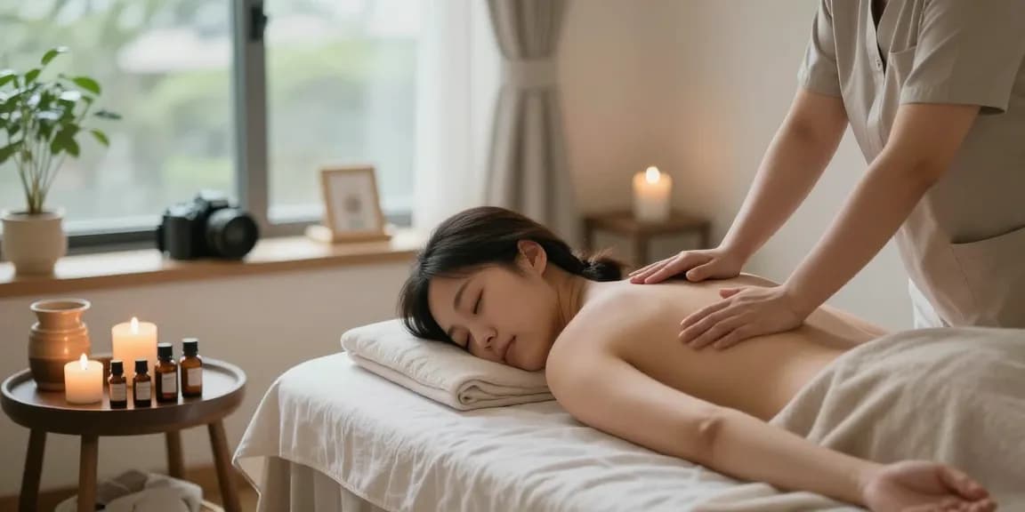 Experience a calming 서울출장안마 session with a professional therapist in a tranquil massage studio setting.