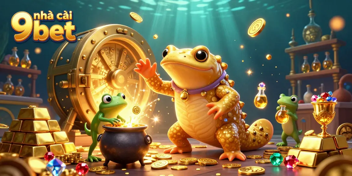 Experience the excitement of nhà cái 9bet with golden winnings and vibrant casino-themed elements.