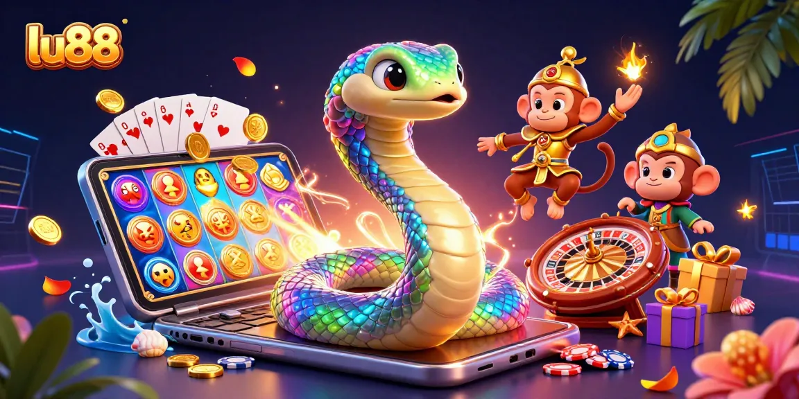 Experience thrilling gameplay at lu88 with vibrant 3D visuals of exciting slots and casino elements.