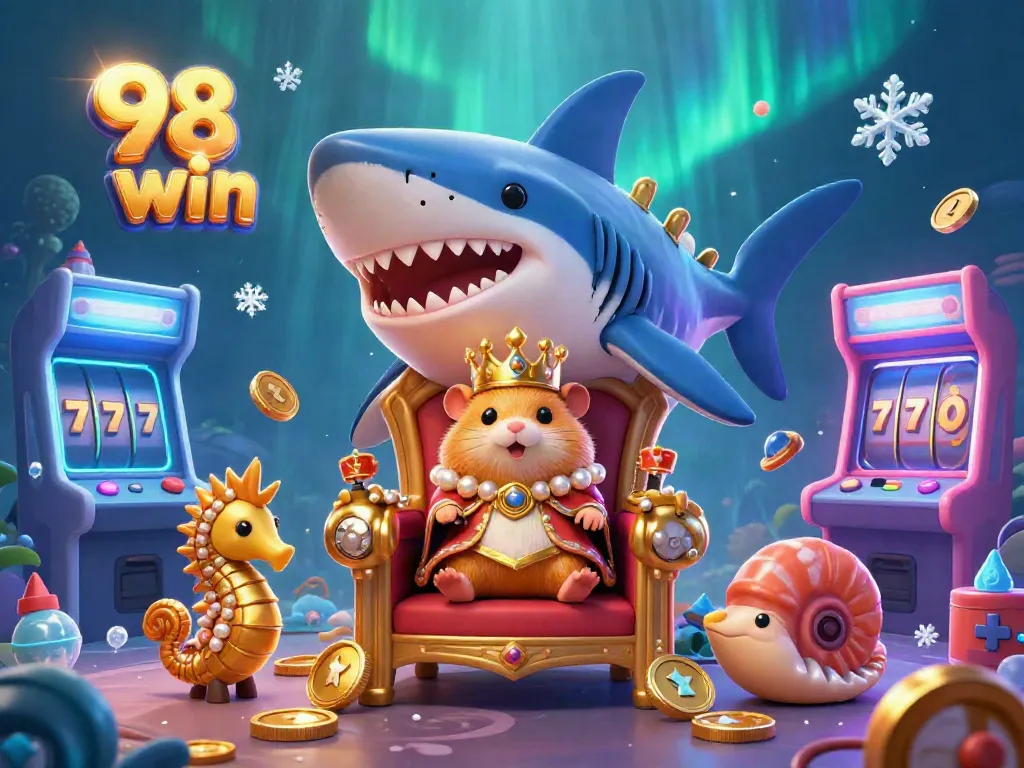 Experience high stakes with 98 win at the vibrant jackpot thrones of our fierce golden hamster king!