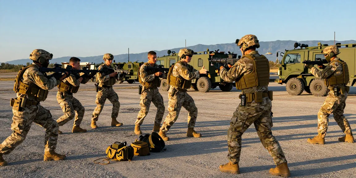 Soldiers participating in tactical training at an Army base, reflecting values of 88m .com.