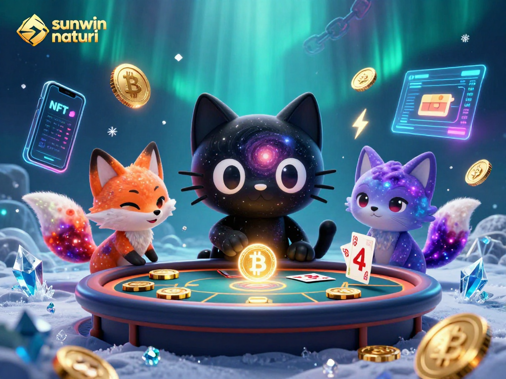 Experience the thrilling world of sunwin naturi, featuring a cosmic casino scene with vibrant characters and elements.