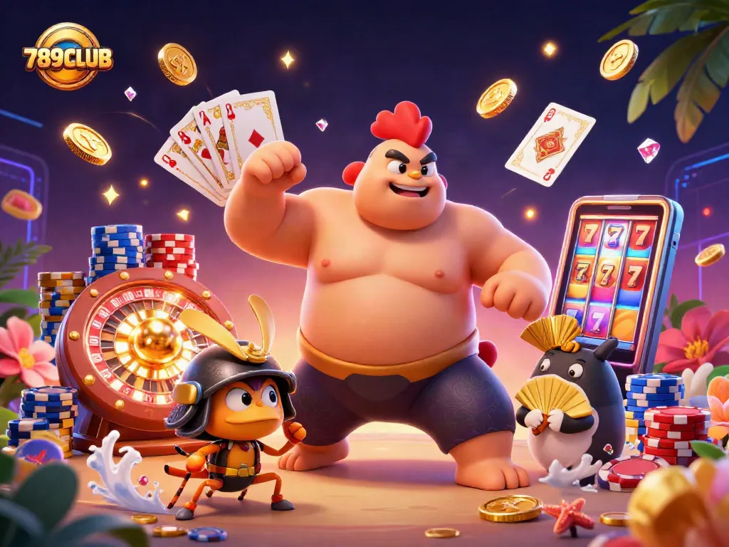 Experience thrilling gameplay at 789CLUB with dazzling casino vibes and energetic characters.