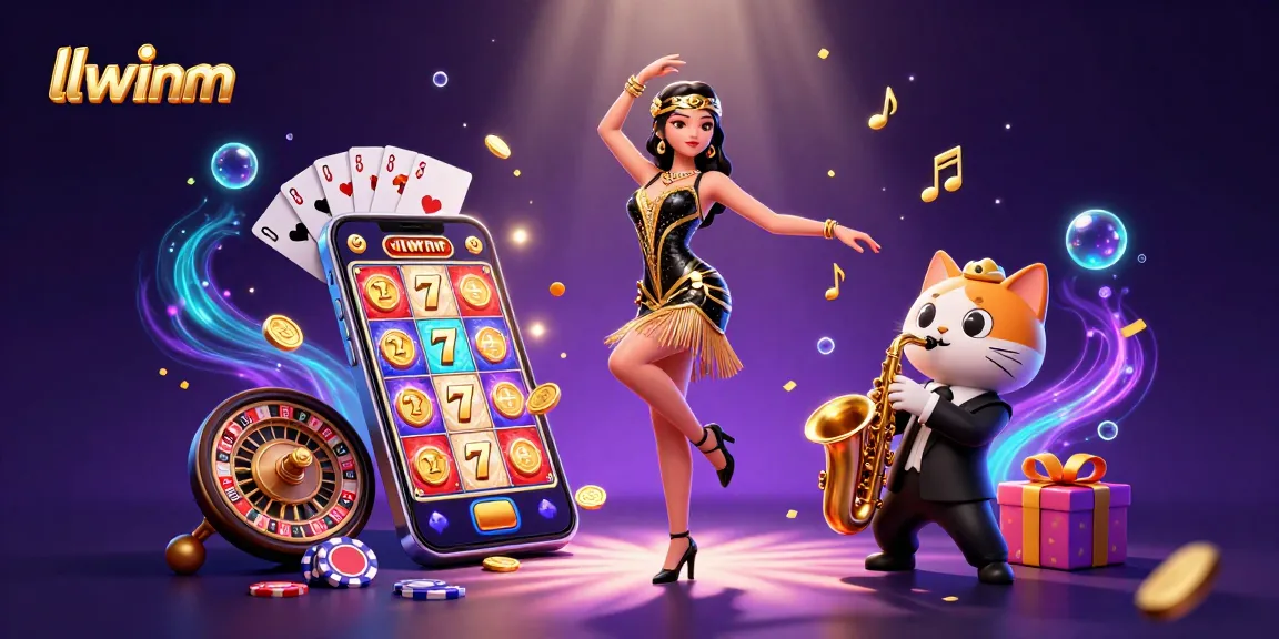 Experience thrilling gaming at llwinm with vibrant slot games, confetti, and playful characters.