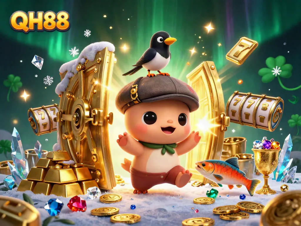 Spin the reels at QH88 with charming characters, golden treasure, and dynamic gambling elements.