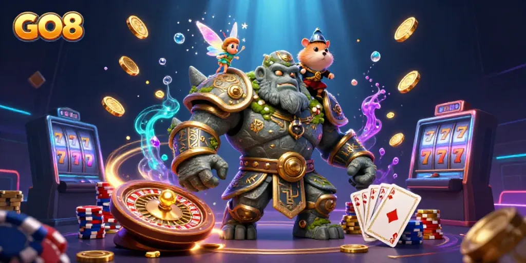 Experience the excitement of GO8 through a magical scene of gaming adventures.