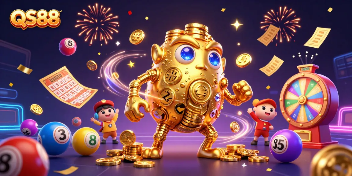 Experience the thrill of QS88 with vibrant lottery elements and gold coin excitement!