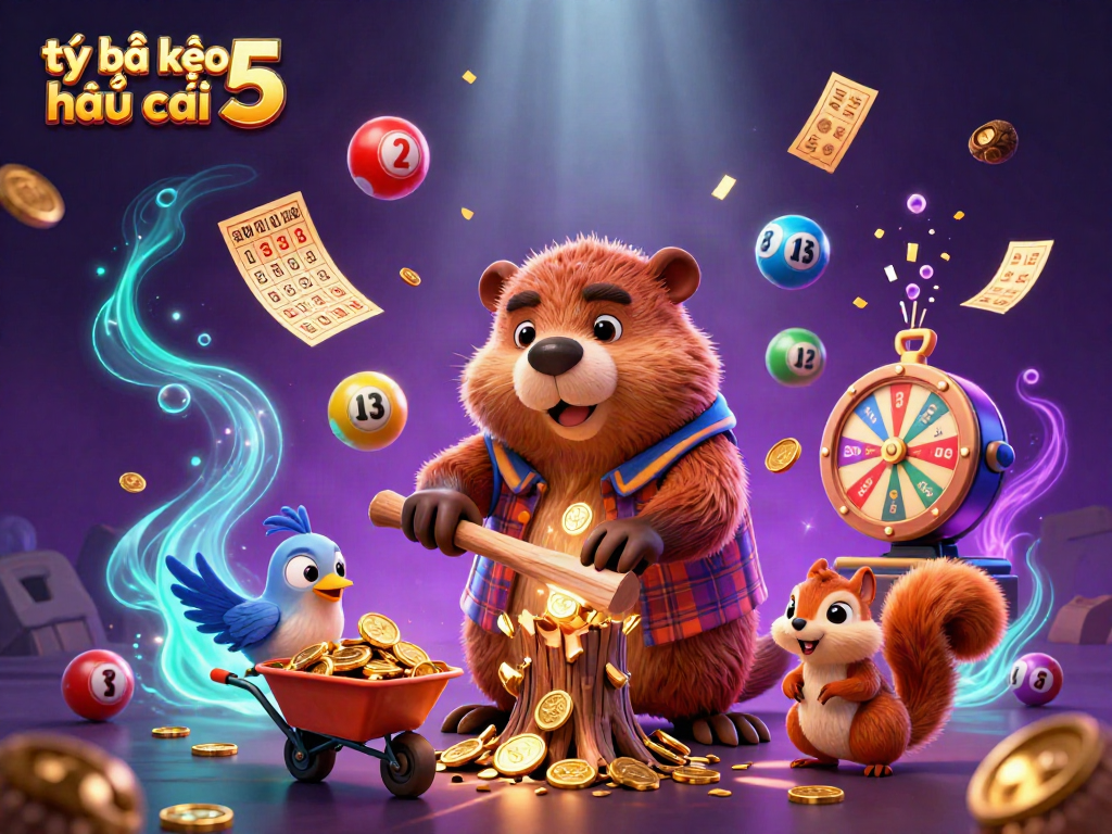 Engaging illustration of tỷ lệ kèo nhà cái 5 featuring lively characters and dynamic gaming elements.