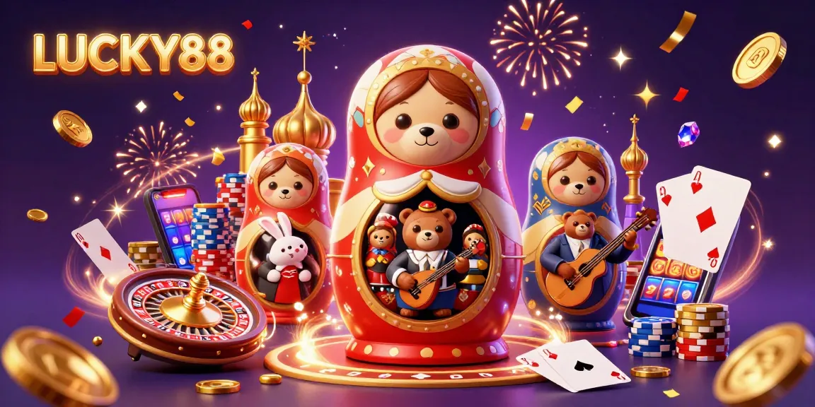 Experience the thrill of LUCKY88 with vibrant casino elements, inviting players to join the fun.