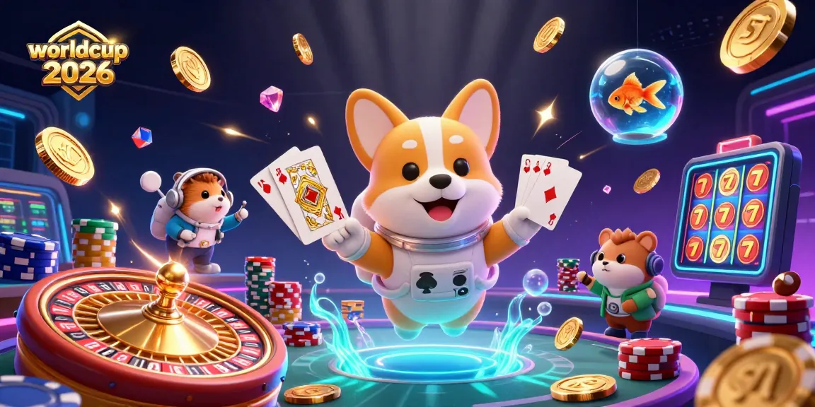 Bet on worldcup 2026 with a fun digital casino scene featuring a corgi astronaut and exciting games!
