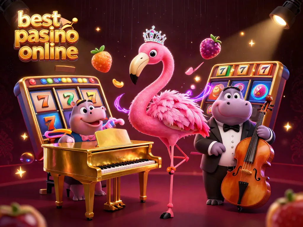 Showcasing the vibrant scene at the best payout casino online with engaging characters and lively elements.