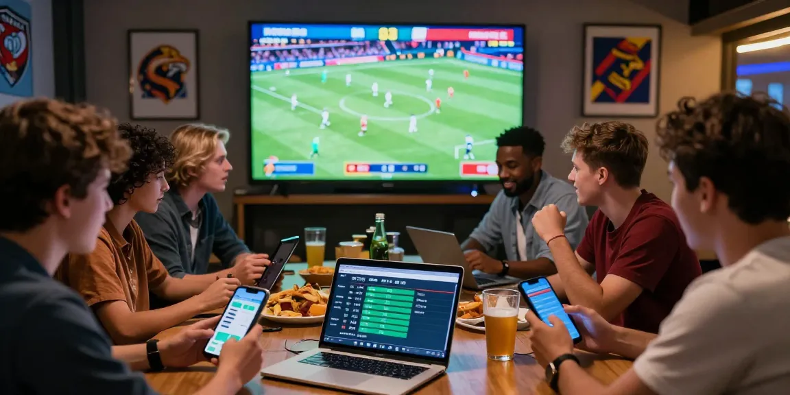 Exciting live sports betting atmosphere at BOLA88 with diverse fans analyzing Daftar Bola88 odds.