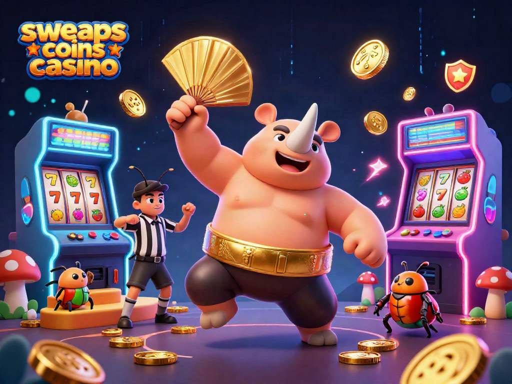 Experience the excitement of sweeps coins casino with thrilling gameplay featuring vibrant cartoon characters and arcade elements.