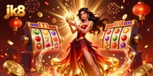 Experience the excitement of jk8 gaming with stunning visuals and dynamic slot elements around a powerful character.
