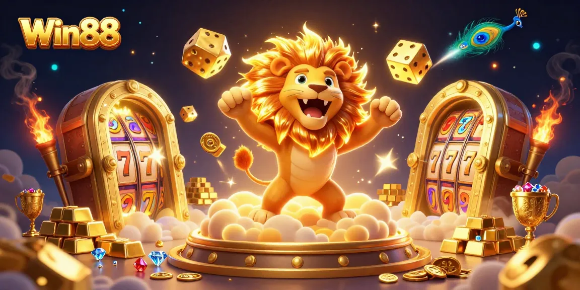 Win88 players enjoying vibrant casino themes with dazzling treasures and dynamic gaming elements.