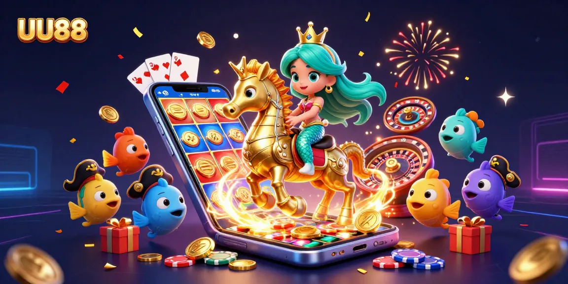 UU88 offers thrilling casino gaming with a vibrant 3D mermaid scene and dynamic gameplay elements.