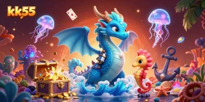 Experience thrilling gaming opportunities with KK55's vibrant casino atmosphere in 3D.