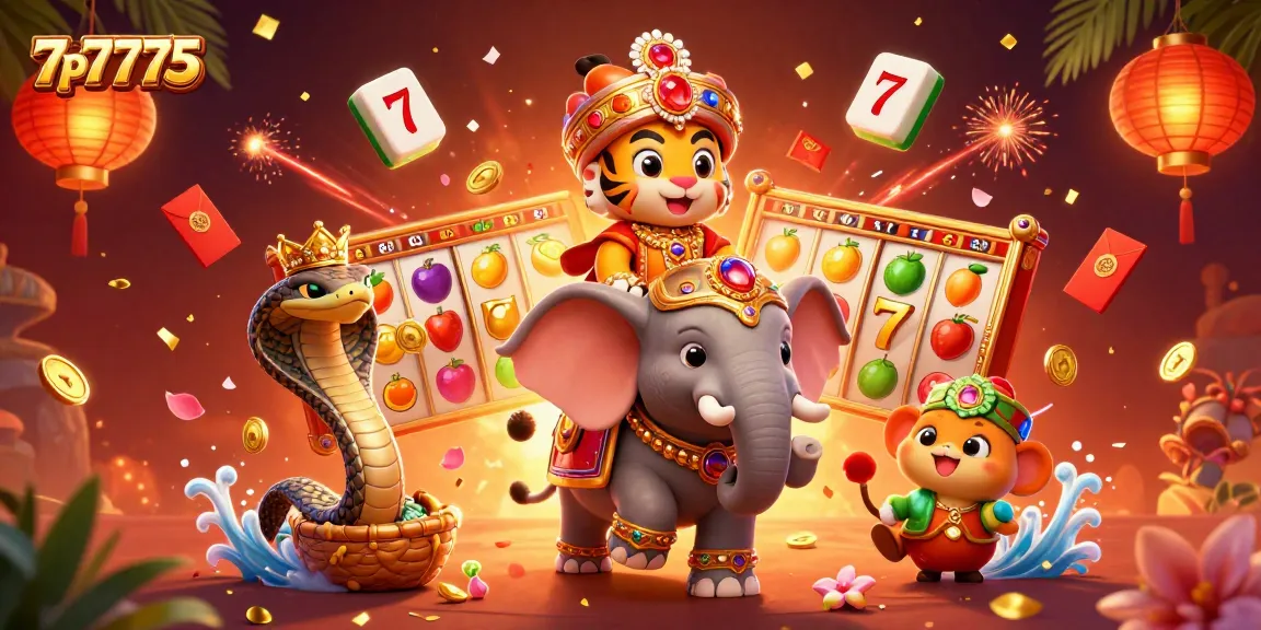 Experience thrilling jackpot action at 7p7775 with our vibrant slot gaming 3D illustration.