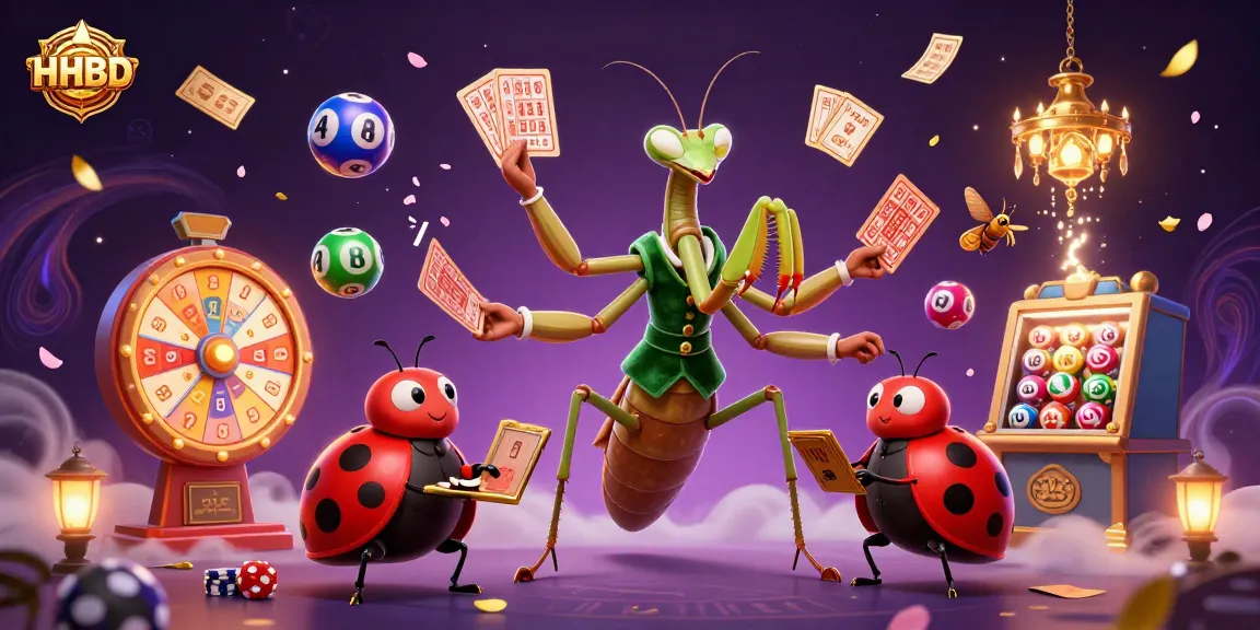 Engage with HHBD in an action-packed casino scene featuring vibrant lottery elements.