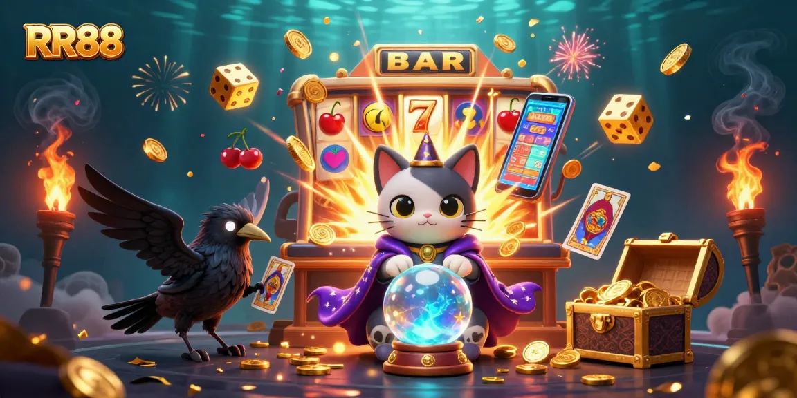 Experience thrilling wins at RR88 with our vibrant 3D casino illustration showcasing exciting slot action.