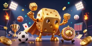 Engage with shbetcv as a golden dice golem brings casino excitement to life in dynamic 3D.