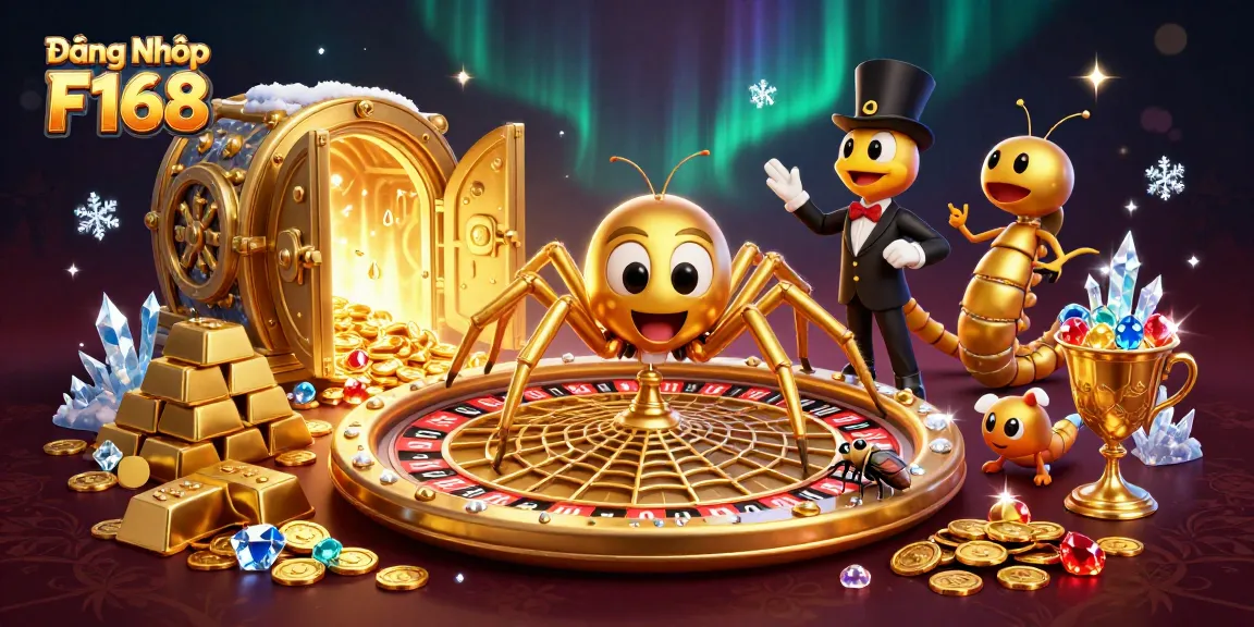 Experience Đăng Nhập F168 with a vibrant 3D casino illustration filled with exciting elements.