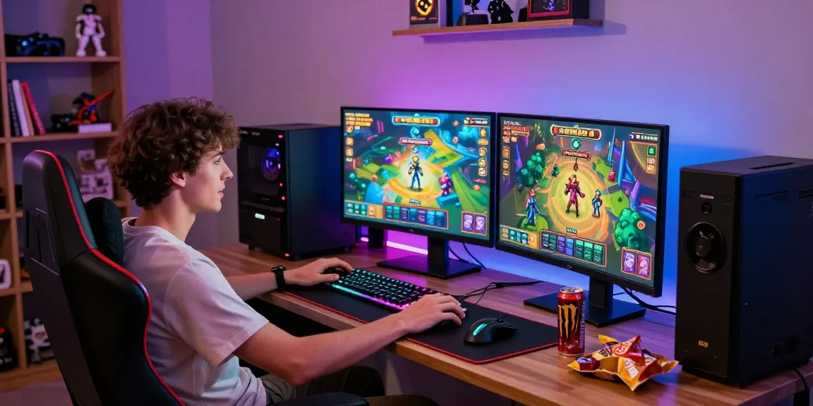 Engaging gaming setup featuring oppa86 link on colorful screens with snacks and drinks.