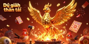 Play lottery with luck enhanced through Dự đoán thần tài, showcasing vibrant 3D graphics and dynamic elements.