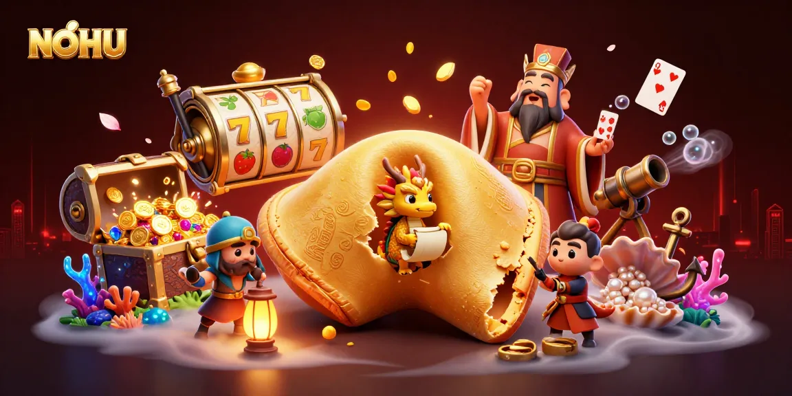 Experience thrilling NOHU jackpot slots with colorful characters in a dynamic casino-themed illustration.