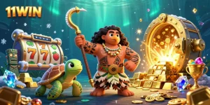 Engage in thrilling 11WIN slots adventure with vibrant characters and treasures galore.