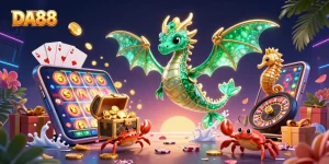 Engage with DA88's thrilling slot experience featuring enchanting sea creatures and vibrant gaming elements.