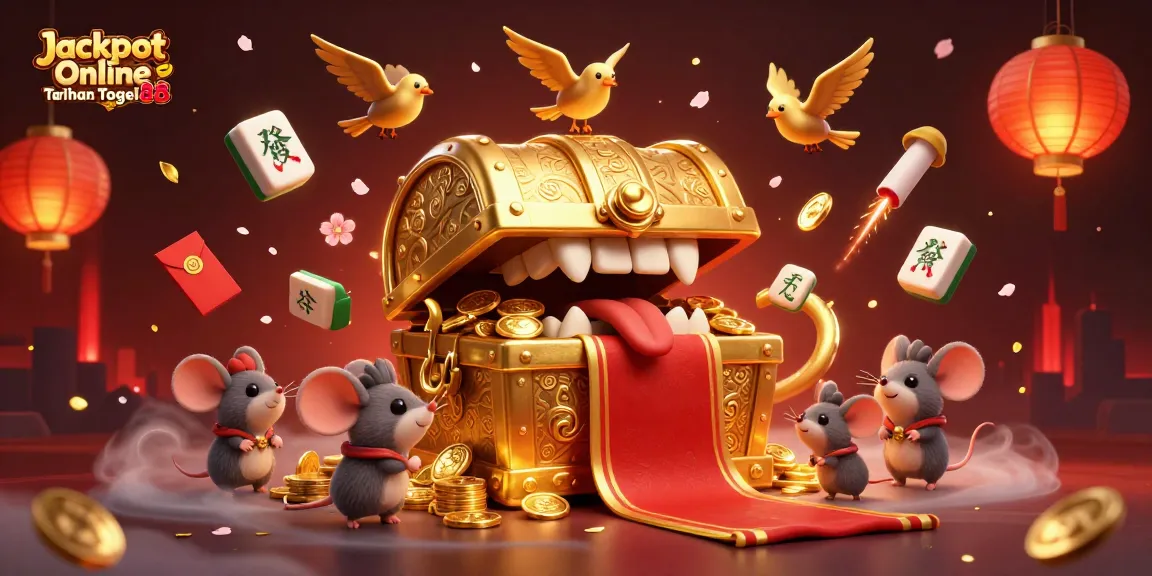 Experience excitement with Jackpot Online Taruhan Togel88 in this vibrant scene filled with engaging casino elements.