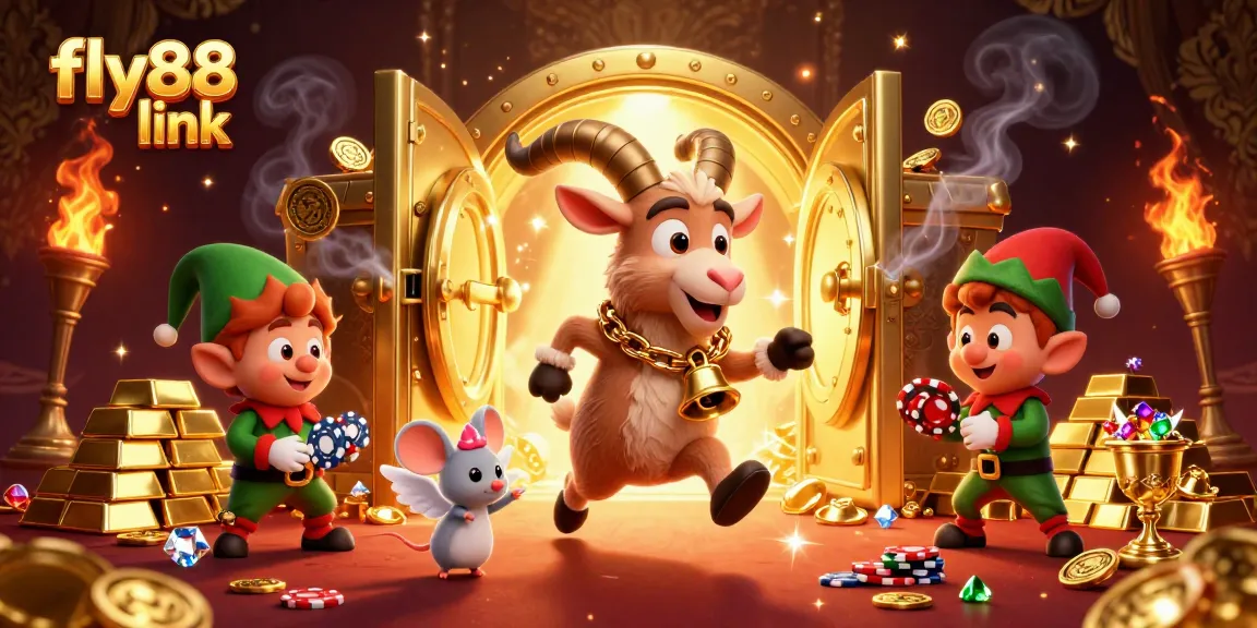 Immerse in the thrilling fly88 link experience with Krampus hosting a vibrant casino scene.