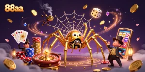 Win big at 88aa with vibrant casino action featuring a steampunk spider and dazzling game elements.
